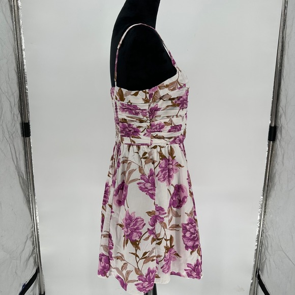 Abercrombie & Fitch Purple Emerson Floral Sleeveless Mini Dress‎ Pockets Large - Picture 8 of 9